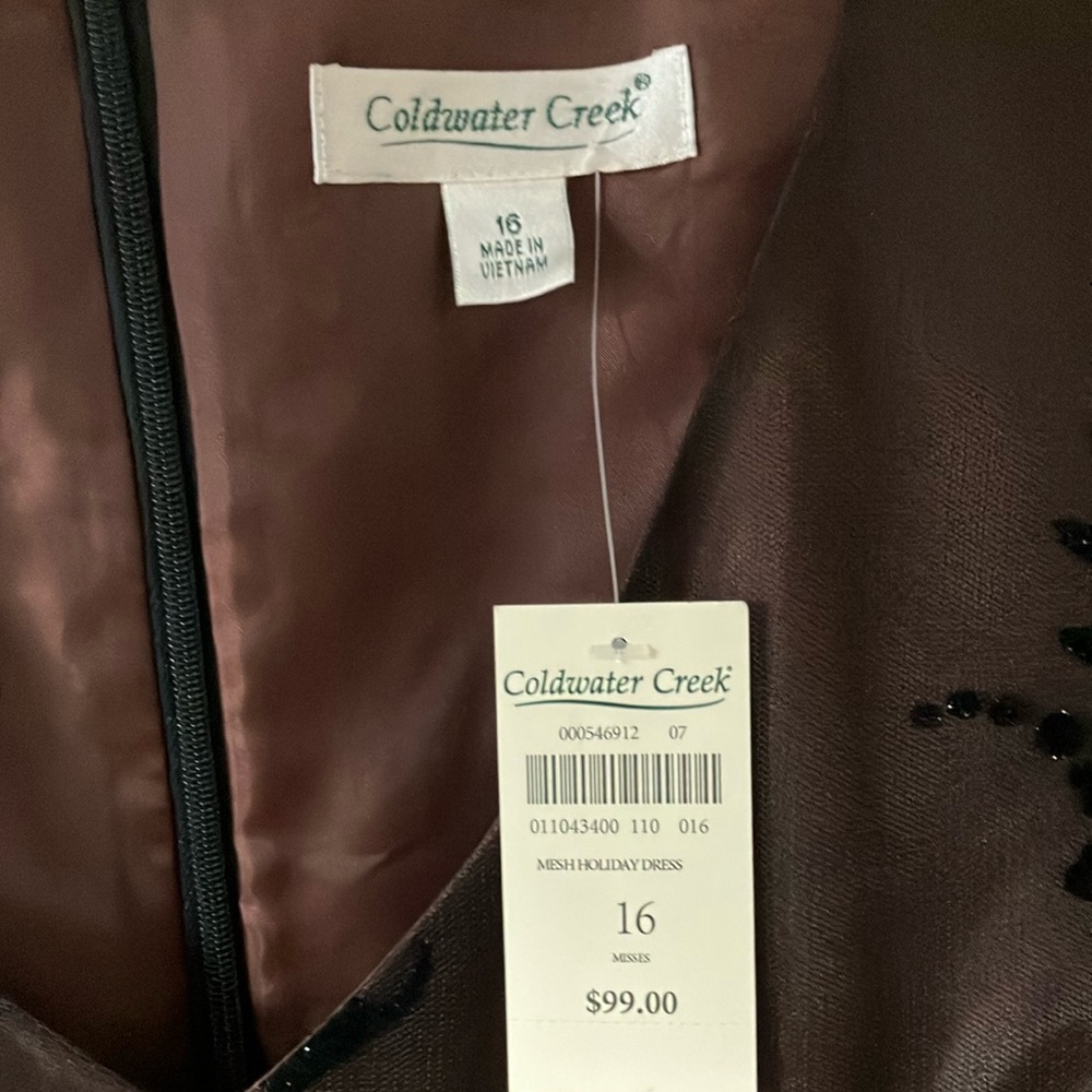 Coldwater Creek Chocolate Sleeveless Midi Gown - Picture 3 of 5